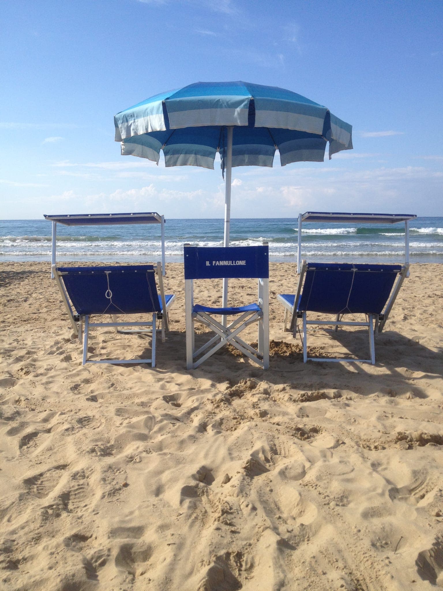 Vista della spiaggia attrezzata